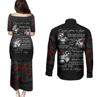Love Skull Couples Matching Puletasi Dress and Long Sleeve Button Shirts Once Upon A Time I Love You Forever And Always - Wonder Print Shop