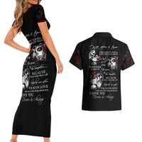 Love Skull Couples Matching Short Sleeve Bodycon Dress and Hawaiian Shirt Once Upon A Time I Love You Forever And Always - Wonder Print Shop