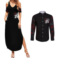 Love Skull Couples Matching Summer Maxi Dress and Long Sleeve Button Shirts Once Upon A Time I Love You Forever And Always - Wonder Print Shop