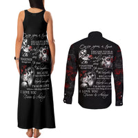 Love Skull Couples Matching Tank Maxi Dress and Long Sleeve Button Shirts Once Upon A Time I Love You Forever And Always - Wonder Print Shop