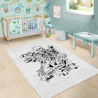 Art Skull Area Rug Rock Paper Scissors Throat Punch I Win - Wonder Print Shop