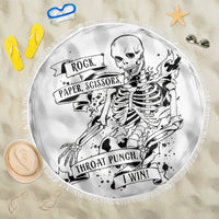 Art Skull Beach Blanket Rock Paper Scissors Throat Punch I Win - Wonder Print Shop