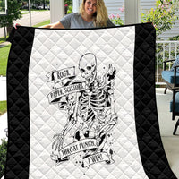 Art Skull Quilt Rock Paper Scissors Throat Punch I Win - Wonder Print Shop