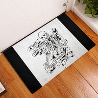 Art Skull Rubber Doormat Rock Paper Scissors Throat Punch I Win - Wonder Print Shop