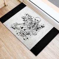 Art Skull Rubber Doormat Rock Paper Scissors Throat Punch I Win - Wonder Print Shop