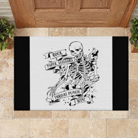 Art Skull Rubber Doormat Rock Paper Scissors Throat Punch I Win - Wonder Print Shop