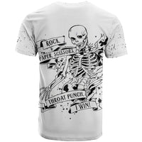 Art Skull T Shirt Rock Paper Scissors Throat Punch I Win - Wonder Print Shop