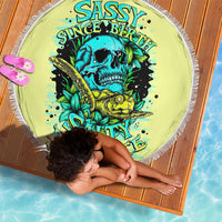 Turtle Skull Beach Blanket Sassy Since Birth Salty By Choice - Wonder Print Shop
