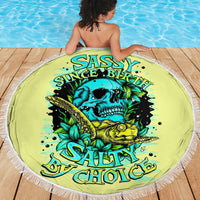 Turtle Skull Beach Blanket Sassy Since Birth Salty By Choice - Wonder Print Shop