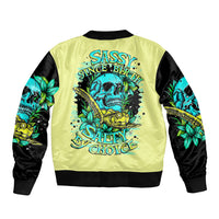 Turtle Skull Bomber Jacket Sassy Since Birth Salty By Choice - Wonder Print Shop