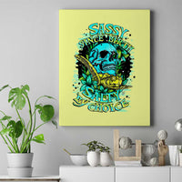 Turtle Skull Canvas Wall Art Sassy Since Birth Salty By Choice - Wonder Print Shop