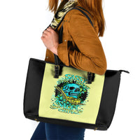 Turtle Skull Leather Tote Bag Sassy Since Birth Salty By Choice - Wonder Print Shop