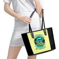 Turtle Skull Leather Tote Bag Sassy Since Birth Salty By Choice - Wonder Print Shop
