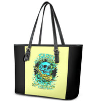 Turtle Skull Leather Tote Bag Sassy Since Birth Salty By Choice - Wonder Print Shop