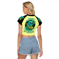 Turtle Skull Raglan Cropped T Shirt Sassy Since Birth Salty By Choice - Wonder Print Shop