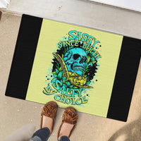 Turtle Skull Rubber Doormat Sassy Since Birth Salty By Choice - Wonder Print Shop