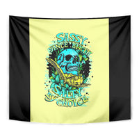 Turtle Skull Tapestry Sassy Since Birth Salty By Choice - Wonder Print Shop