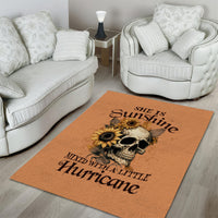 Sunflower Skull Area Rug She Is Sunshine Mixed With A Little Hurricance - Wonder Print Shop