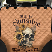 Sunflower Skull Back Car Seat Cover She Is Sunshine Mixed With A Little Hurricance - Wonder Print Shop