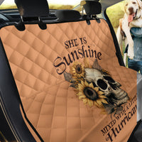 Sunflower Skull Back Car Seat Cover She Is Sunshine Mixed With A Little Hurricance - Wonder Print Shop