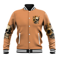 Sunflower Skull Baseball Jacket She Is Sunshine Mixed With A Little Hurricance - Wonder Print Shop