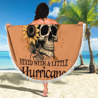 Sunflower Skull Beach Blanket She Is Sunshine Mixed With A Little Hurricance - Wonder Print Shop