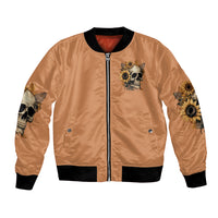Sunflower Skull Bomber Jacket She Is Sunshine Mixed With A Little Hurricance - Wonder Print Shop