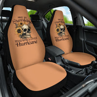 Sunflower Skull Car Seat Cover She Is Sunshine Mixed With A Little Hurricance - Wonder Print Shop