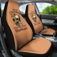 Sunflower Skull Car Seat Cover She Is Sunshine Mixed With A Little Hurricance - Wonder Print Shop