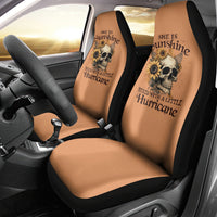 Sunflower Skull Car Seat Cover She Is Sunshine Mixed With A Little Hurricance - Wonder Print Shop