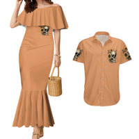 Sunflower Skull Couples Matching Mermaid Dress and Hawaiian Shirt She Is Sunshine Mixed With A Little Hurricance - Wonder Print Shop