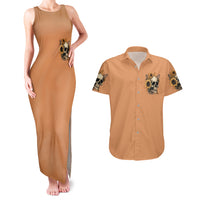 Sunflower Skull Couples Matching Tank Maxi Dress and Hawaiian Shirt She Is Sunshine Mixed With A Little Hurricance - Wonder Print Shop