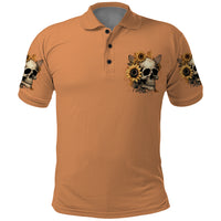 Sunflower Skull Polo Shirt She Is Sunshine Mixed With A Little Hurricance - Wonder Print Shop