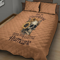 Sunflower Skull Quilt Bed Set She Is Sunshine Mixed With A Little Hurricance - Wonder Print Shop