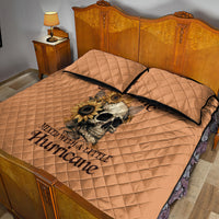 Sunflower Skull Quilt Bed Set She Is Sunshine Mixed With A Little Hurricance - Wonder Print Shop