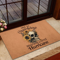 Sunflower Skull Rubber Doormat She Is Sunshine Mixed With A Little Hurricance - Wonder Print Shop