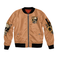 Sunflower Skull Sleeve Zip Bomber Jacket She Is Sunshine Mixed With A Little Hurricance - Wonder Print Shop
