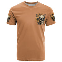 Sunflower Skull T Shirt She Is Sunshine Mixed With A Little Hurricance - Wonder Print Shop