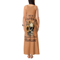 Sunflower Skull Tank Maxi Dress She Is Sunshine Mixed With A Little Hurricance - Wonder Print Shop