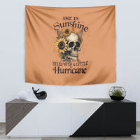 Sunflower Skull Tapestry She Is Sunshine Mixed With A Little Hurricance - Wonder Print Shop