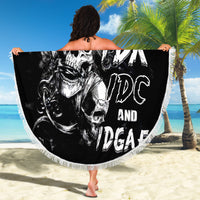 Three Skull Beach Blanket Stuck Between Idk Idc And Idgaf - Wonder Print Shop