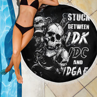 Three Skull Beach Blanket Stuck Between Idk Idc And Idgaf - Wonder Print Shop