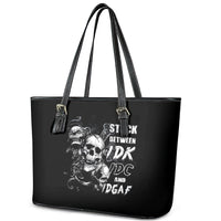 Three Skull Leather Tote Bag Stuck Between Idk Idc And Idgaf - Wonder Print Shop