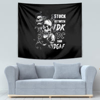 Three Skull Tapestry Stuck Between Idk Idc And Idgaf - Wonder Print Shop