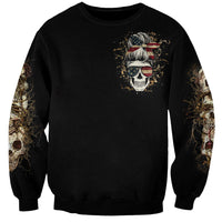 Wire Skull Sweatshirt Stuck Between Idk Idc And Idgaf - Wonder Print Shop