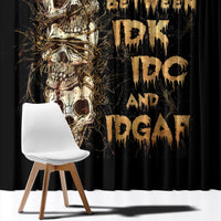 Wire Skull Window Curtain Stuck Between Idk Idc And Idgaf - Wonder Print Shop