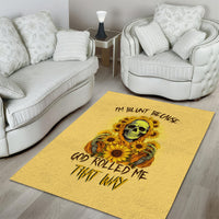 Sunflower Skull Area Rug I'm Blunt Because God Rolled Me That Way - Wonder Print Shop