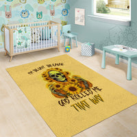 Sunflower Skull Area Rug I'm Blunt Because God Rolled Me That Way - Wonder Print Shop