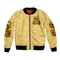 Sunflower Skull Bomber Jacket I'm Blunt Because God Rolled Me That Way - Wonder Print Shop