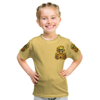 Sunflower Skull Kid T Shirt I'm Blunt Because God Rolled Me That Way - Wonder Print Shop